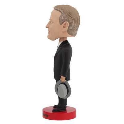 Herbert Hoover Bobblehead showcasing intricate hand-painted details in a colorful collector's box, measuring approximately 8 inches tall.