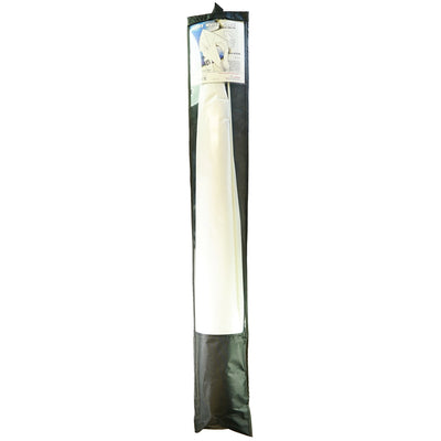 Alt Text: "White 77" Wave Delta Kite soaring in the sky with flowing tails, designed for family fun and outdoor adventures.