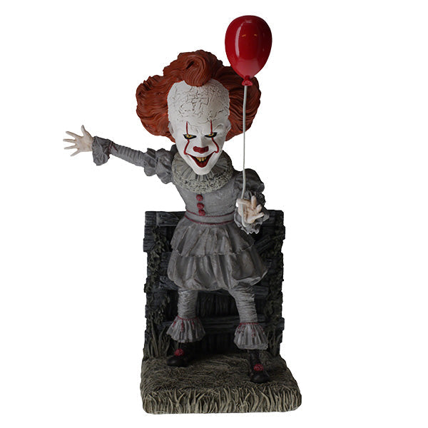 IT: Pennywise Bobblehead made from heavyweight hand-painted polyresin, depicting a menacing Pennywise from IT CHAPTER TWO in a detailed design.