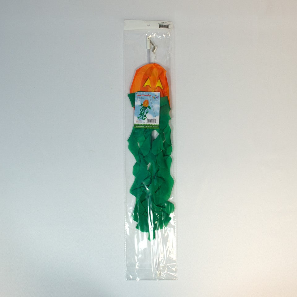 Jack O' Lantern on a Wand - colorful pumpkin attached to a no-shatter wand, ideal for Halloween decorations and children's play.