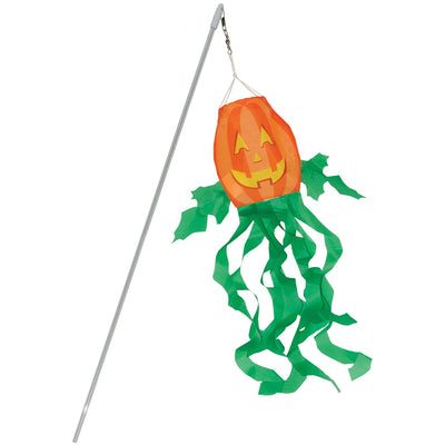 Jack O' Lantern on a Wand - colorful pumpkin attached to a no-shatter wand, ideal for Halloween decorations and children's play.