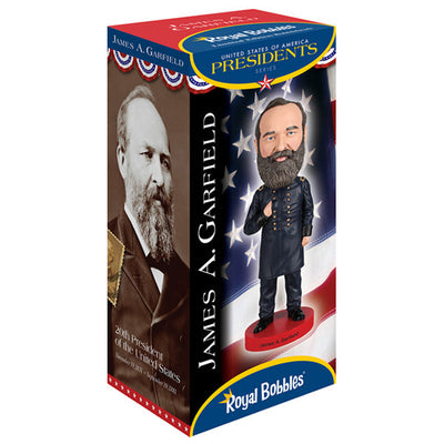 James Garfield Bobblehead standing 7 inches tall, featuring historical attire and a detailed, thoughtful expression suitable for collectors and history lovers.