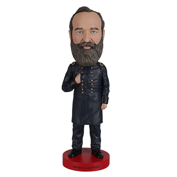 James Garfield Bobblehead standing 7 inches tall, featuring historical attire and a detailed, thoughtful expression suitable for collectors and history lovers.