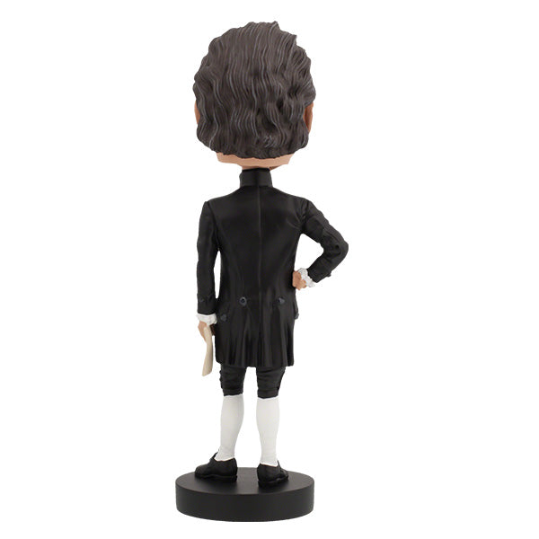 James Monroe bobblehead showcasing detailed features, crafted from heavyweight polyresin, and symbolizing the 5th President of the United States in vibrant colors.