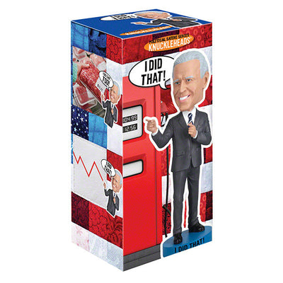 Joe Biden 'I Did That' bobblehead over 8 inches tall, detailed polyresin figure perfect for political satire and collectible display.