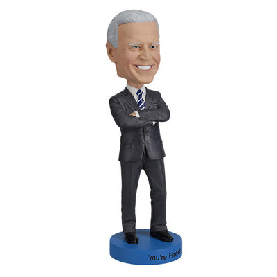 Joe Biden 'You're Fired' bobblehead figurine, hand-painted and featuring the iconic phrase on a base, ideal for political satire displays.