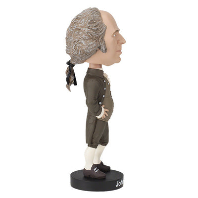 John Adams bobblehead standing 8 inches tall, intricately designed with detailed features, making it a unique collectible honoring the 2nd U.S. President.