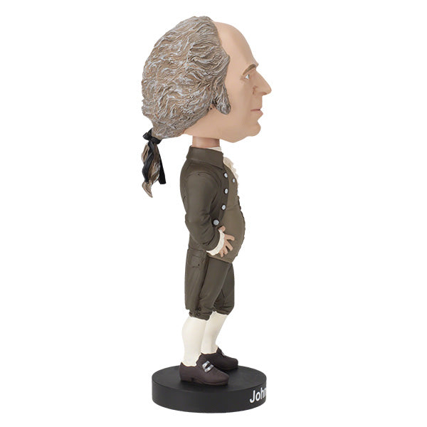 John Adams bobblehead standing 8 inches tall, intricately designed with detailed features, making it a unique collectible honoring the 2nd U.S. President.