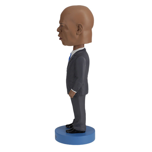 John Lewis Bobblehead with printed portrait card featuring an autograph, standing over 8 inches tall, capturing the likeness of the civil rights leader.