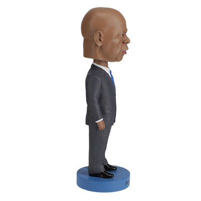 John Lewis Bobblehead with printed portrait card featuring an autograph, standing over 8 inches tall, capturing the likeness of the civil rights leader.