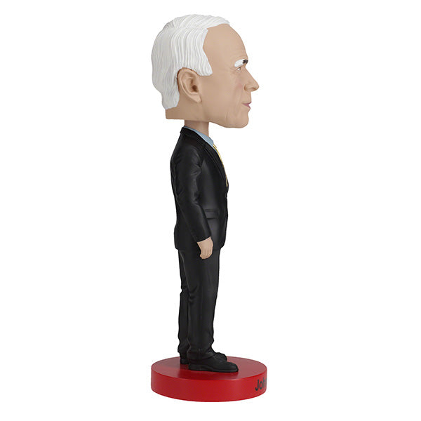 John McCain bobblehead stands over 8 inches tall, intricately hand-painted with detailed features, representing the well-known U.S. senator and military officer.