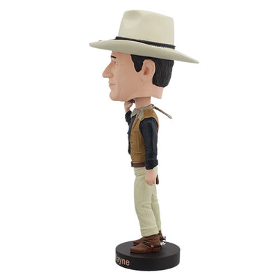 John Wayne Cowboy bobblehead standing 8 inches tall, showcasing detailed attire and accessories, perfect for fans of classic Western films.