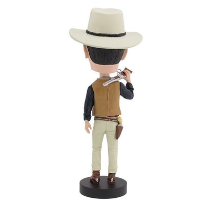 John Wayne Cowboy bobblehead standing 8 inches tall, showcasing detailed attire and accessories, perfect for fans of classic Western films.