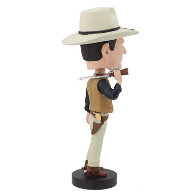 John Wayne Cowboy bobblehead standing 8 inches tall, showcasing detailed attire and accessories, perfect for fans of classic Western films.
