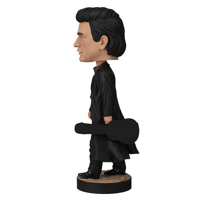 Johnny Cash Bobblehead featuring the iconic Man in Black in detailed finish, measuring 8 inches, perfect for collectors and fans of country music.