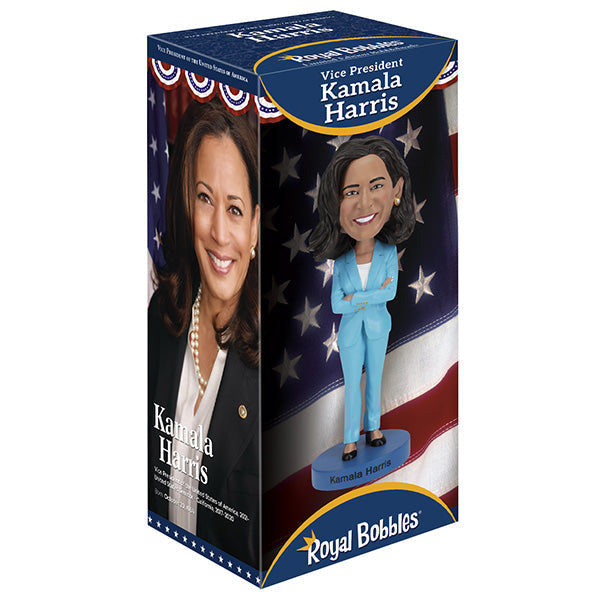 Kamala Harris V2 Bobblehead, measuring 7 inches, features detailed design with her signature hairstyle, perfect for political memorabilia collections.