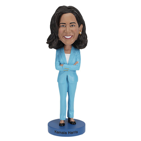 Kamala Harris V2 Bobblehead, measuring 7 inches, features detailed design with her signature hairstyle, perfect for political memorabilia collections.