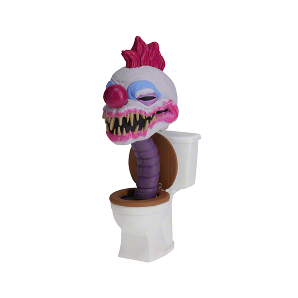 Killer Klowns Baby Killer Klown in Toilet Bobblehead displaying vibrant colors and intricate details, featuring the klown grinning menacingly from a toilet.