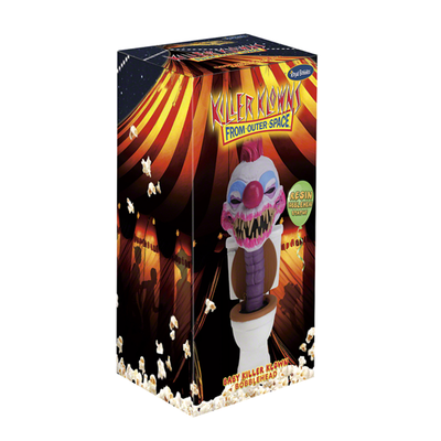 Killer Klowns Baby Killer Klown in Toilet Bobblehead displaying vibrant colors and intricate details, featuring the klown grinning menacingly from a toilet.