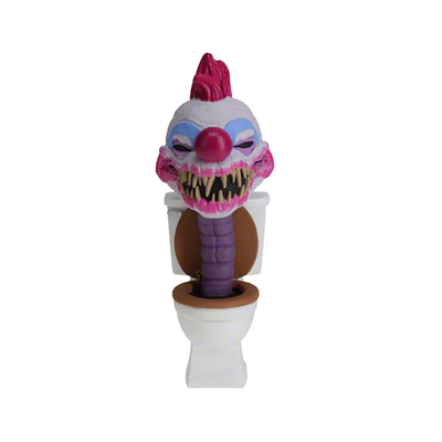 Killer Klowns Baby Killer Klown in Toilet Bobblehead displaying vibrant colors and intricate details, featuring the klown grinning menacingly from a toilet.
