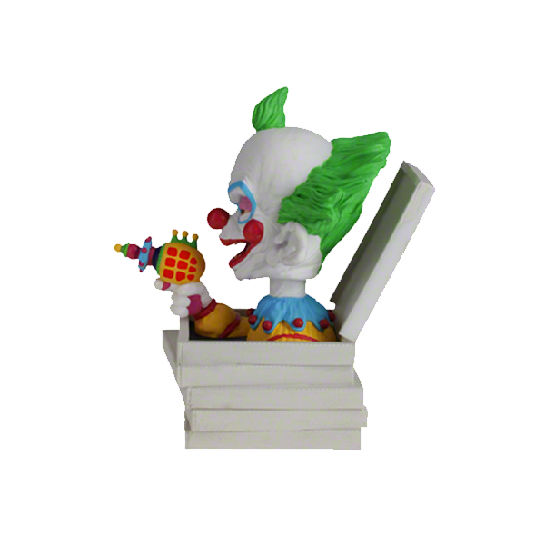 Killer Klowns - Shorty in Pizza Box Bobblehead showcased in a colorful pizza box with vibrant detailing and an expressive grin.