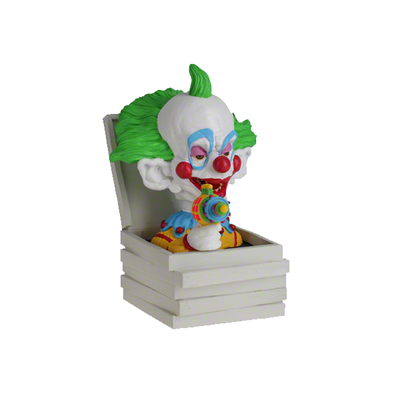 Killer Klowns - Shorty in Pizza Box Bobblehead showcased in a colorful pizza box with vibrant detailing and an expressive grin.