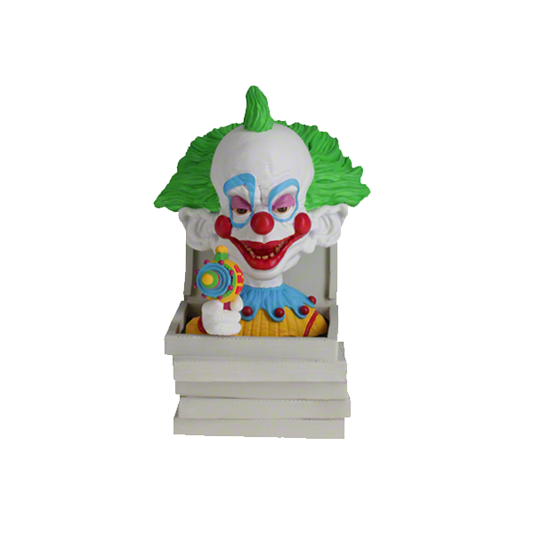 Killer Klowns - Shorty in Pizza Box Bobblehead showcased in a colorful pizza box with vibrant detailing and an expressive grin.