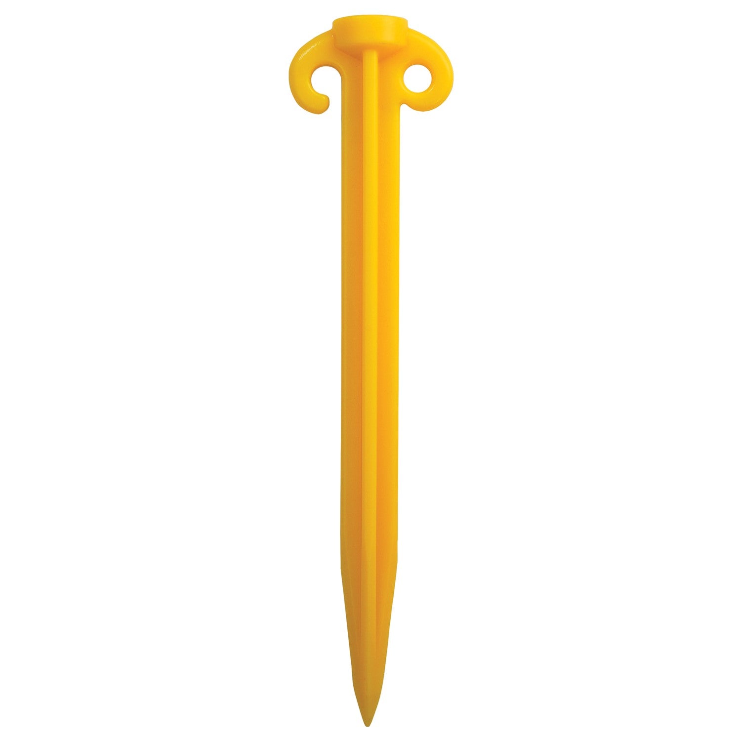 Kite Stake with Hook and Loop shown in use, securing a kite line in the grass with a round top design ideal for outdoor activities.