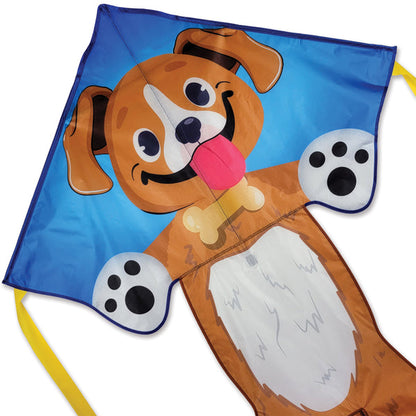 Large Easy Flyer Kite - Buddy with cheerful design, perfect for stable flying in winds from 5 to 18 mph.