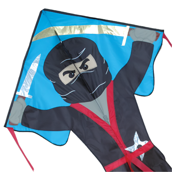 Large Easy Flyer Kite - Flying Ninja with dynamic design, perfect for stable flying in winds from 5 to 18 mph.