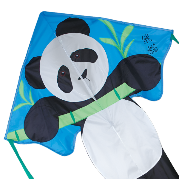 Large Easy Flyer Kite - Panda Bear with cute design, perfect for stable flying in winds from 5 to 18 mph.
