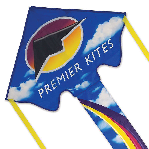 Large Easy Flyer Kite - Premier Kites Logo with bold design, perfect for stable flying in winds from 5 to 18 mph.