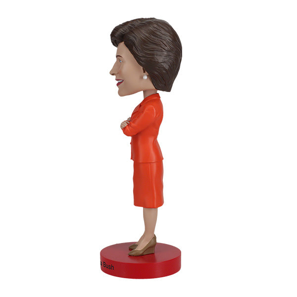 Laura Bush Bobblehead featuring a detailed likeness of the former First Lady, approximately 7 inches tall, showcasing her elegant style and warm smile.