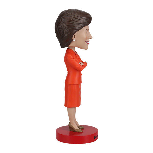 Laura Bush Bobblehead featuring a detailed likeness of the former First Lady, approximately 7 inches tall, showcasing her elegant style and warm smile.