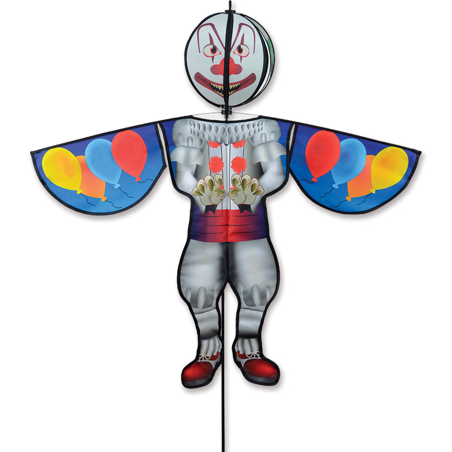 LG Spinning Friend - Balloon Clown colorful outdoor spinner featuring a playful clown head that spins in the breeze, perfect for Halloween.