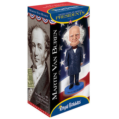 Martin Van Buren Bobblehead standing 8 inches tall, featuring intricate detailing and a colorful hand-painted finish, ideal for collectors.