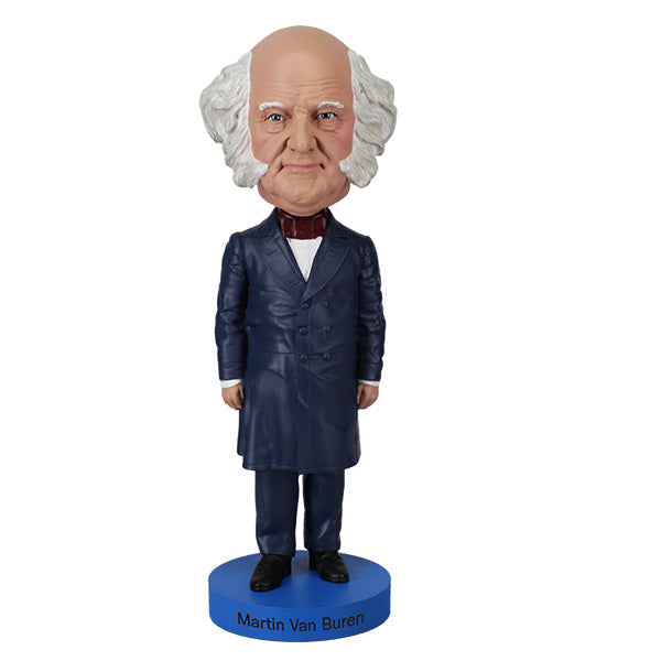 Martin Van Buren Bobblehead standing 8 inches tall, featuring intricate detailing and a colorful hand-painted finish, ideal for collectors.