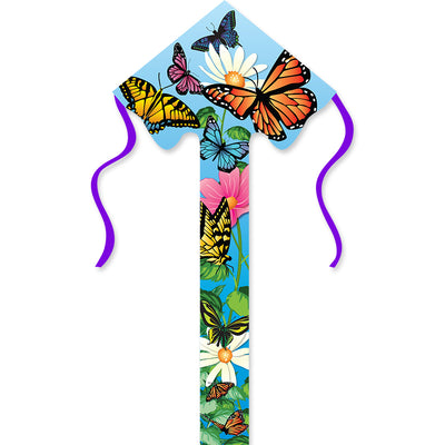 Medium Quick Order Kite Package with 59 colorful kites displayed together, showcasing various designs ideal for outdoor fun and retail settings.