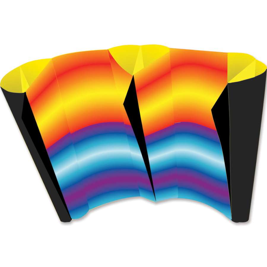 Mega Power Sled 81 Kite in a gradient design soaring high in the sky, measuring 178 x 83 inches, perfect for stable flights.