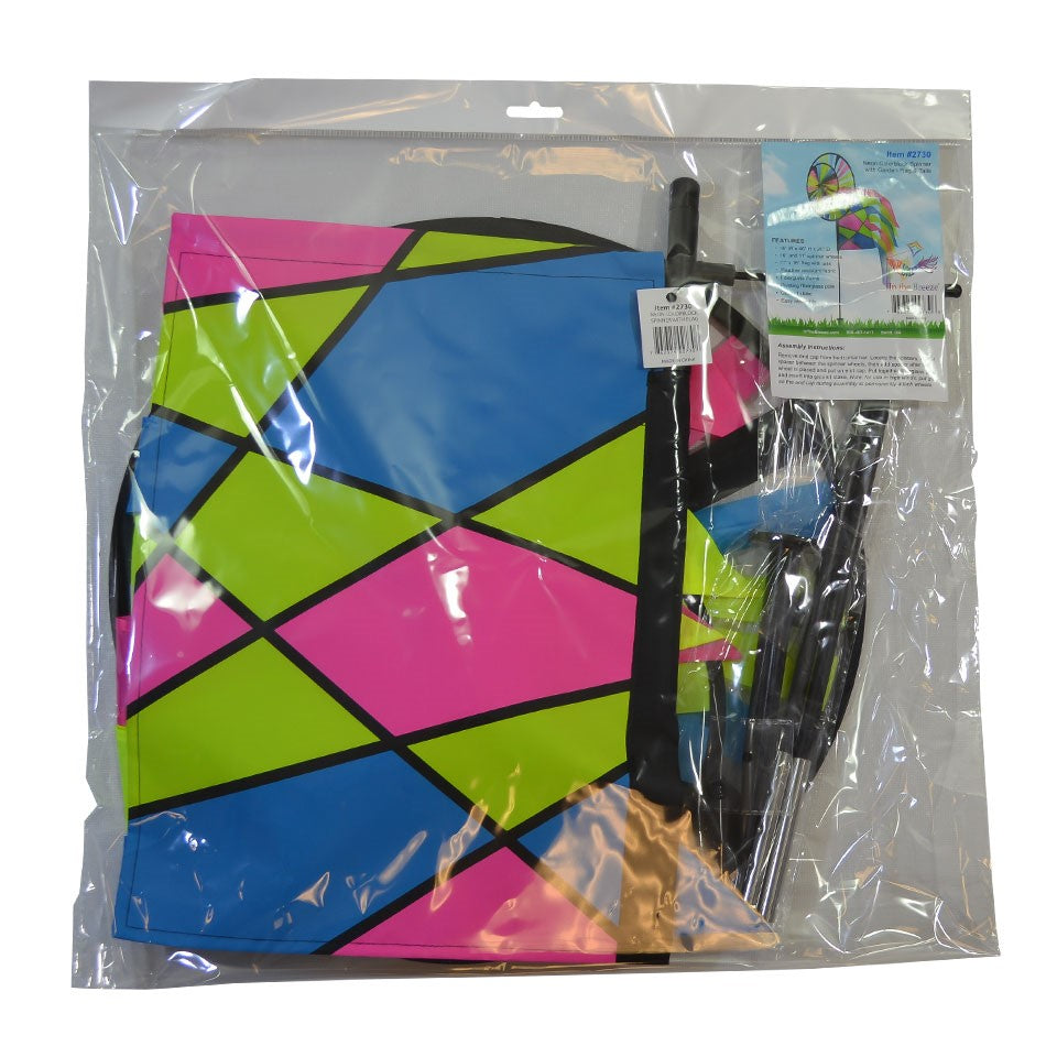 Neon Colorblock Spinner Wheels with Garden Flag & Tails – Kligs Kites