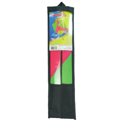 Vibrantly colored Neon Single Box Kite soaring in the sky with color-coordinated tails, designed for easy flying and fun.