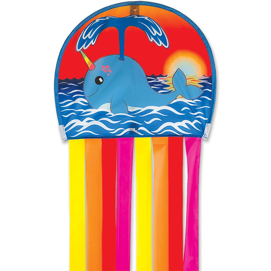 Colorful Octopus Kite soaring in the blue sky, featuring vibrant tentacles and playful design, measuring 17x16 inches for outdoor fun.