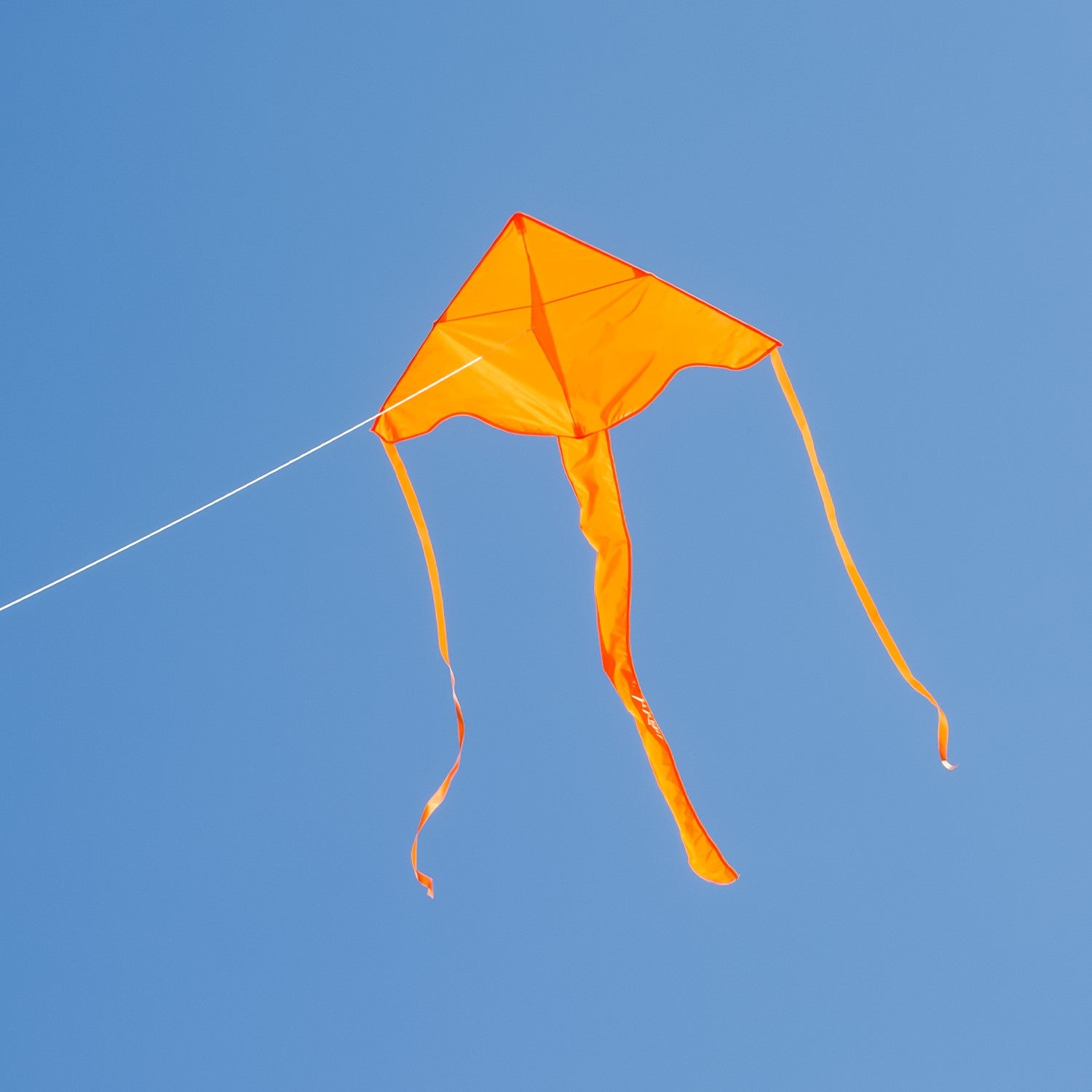 This vibrant Orange Colorfly 43" Fly-Hi Kite features a solid color design and a stable delta shape, ensuring enjoyable flights for beginners and families alike.