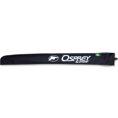 Osprey Sport Kite - Green Raptor, a colorful 60 x 26.5 inch kite flying against a clear blue sky during a sunny outdoor day.