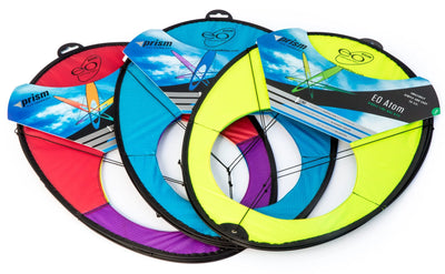Compact box kite with unique trick-flying capabilities, stable flight characteristics, and no-assembly convenience for fun anywhere.