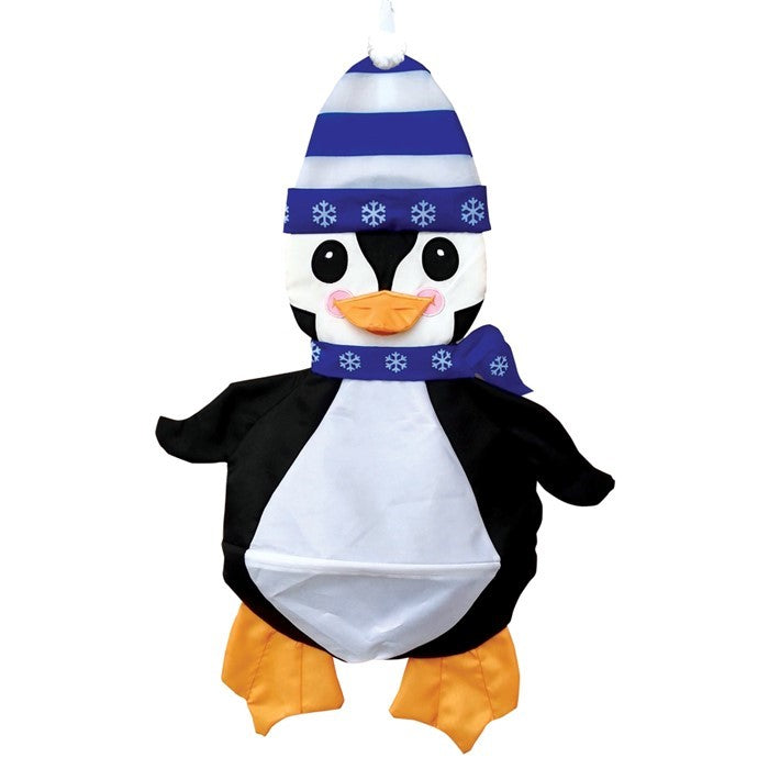 Penguin Wind Friend displayed on a white background, featuring an adorable penguin design, perfect for winter and holiday-themed outdoor decor.