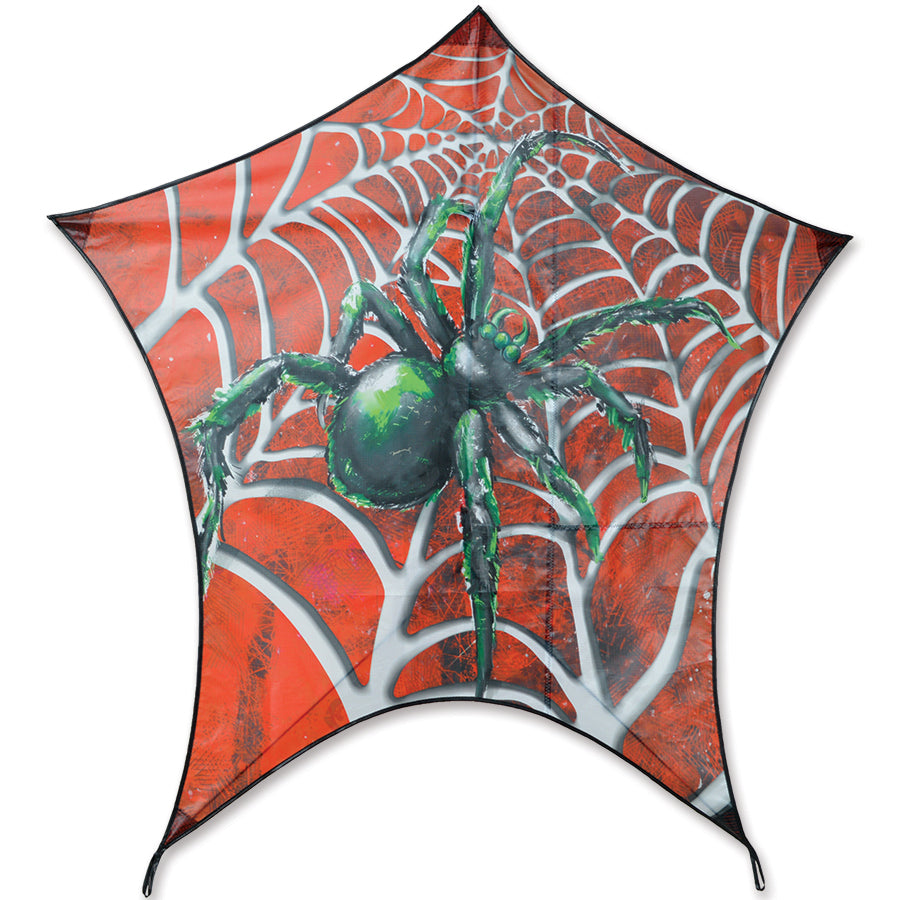 Penta Kite - Spider flying high against a clear blue sky, showcasing its colorful design and stable construction, perfect for outdoor fun.