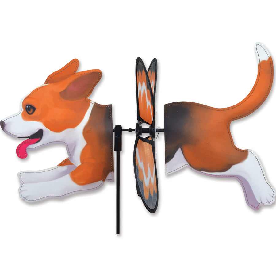 Petite Spinner - Beagle in vibrant colors displayed in a garden; beautiful Beagle design spins in the breeze, adding charm to outdoor decor.