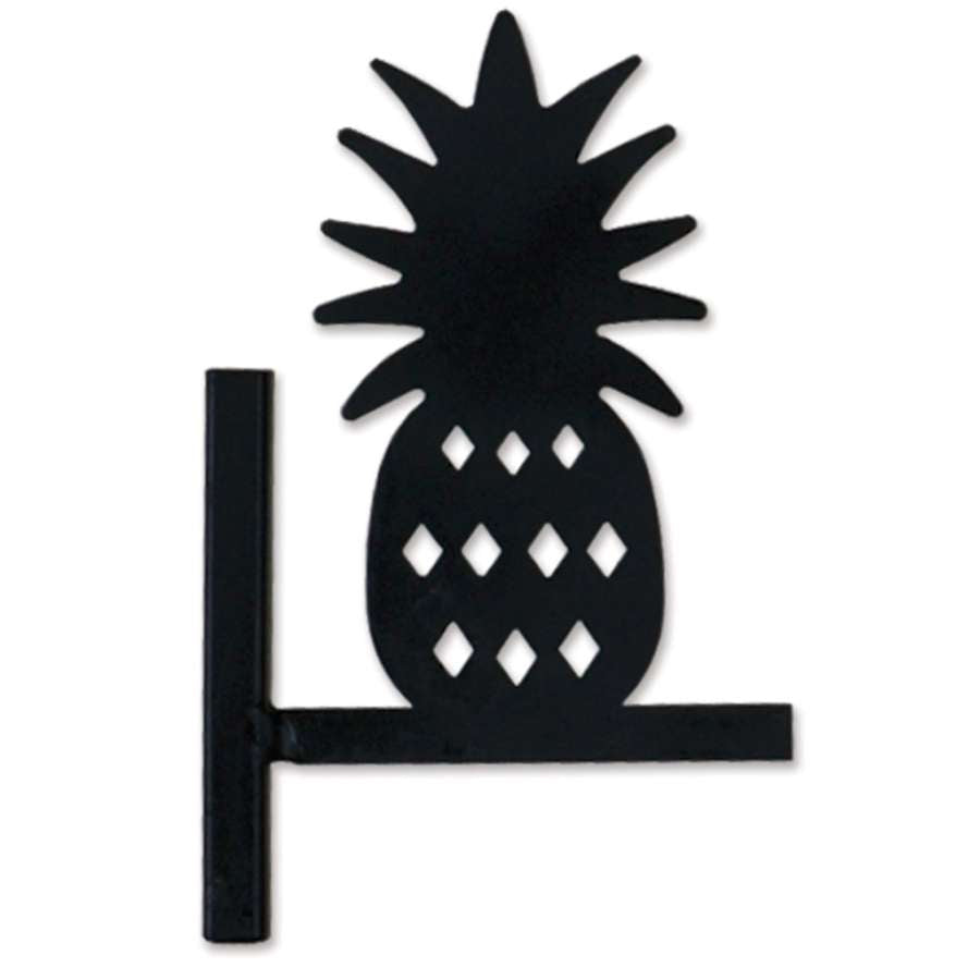 Pineapple Flag Finial atop a garden flag pole, featuring a classic pineapple design, showcasing vibrant color and outdoor elegance.