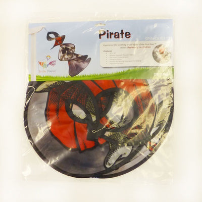 Pirate Spin Duet displaying colorful graphics of pirates spinning gracefully in an outdoor garden setting, showcasing its unique design.